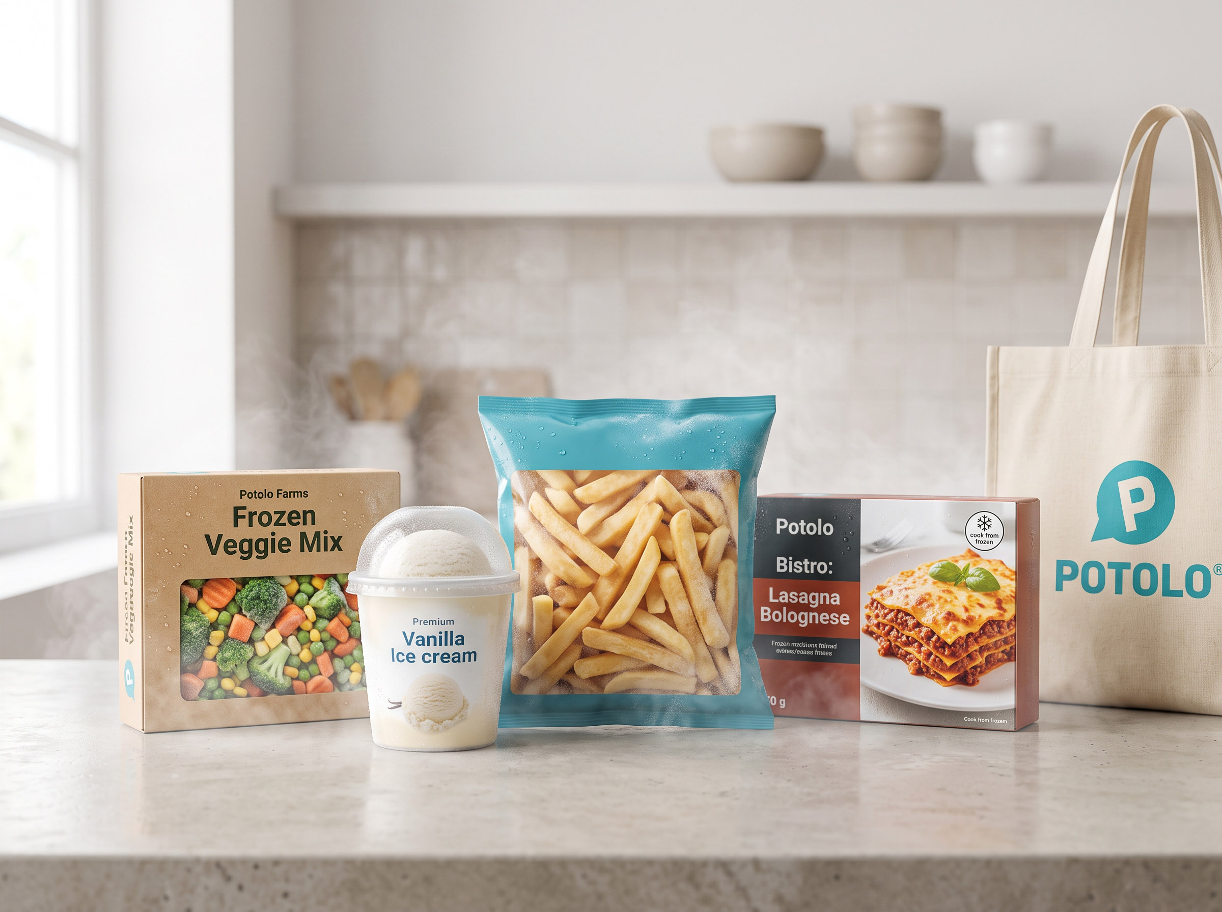 Frozen delivered from local supermarkets on Potolo