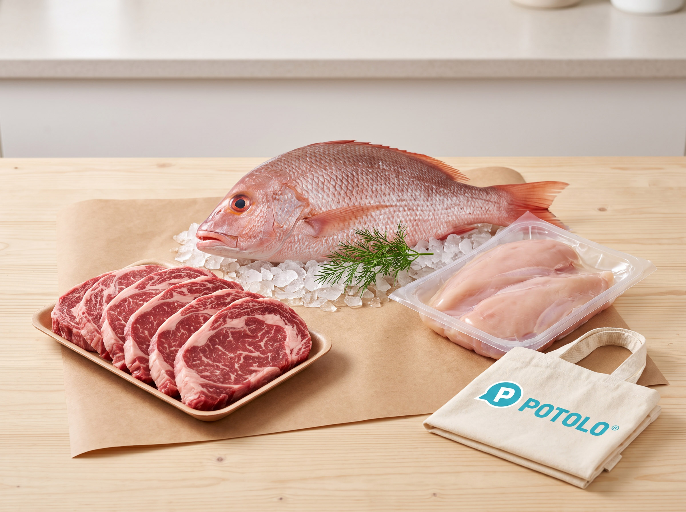 Meat & Fish delivered from local supermarkets on Potolo